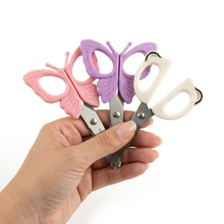 Tesoura Escolar Infantil Sem Ponta Borboleta Fofa Rosa Roxa Branca Escola Volta Às Aulas em Oferta na Shopee