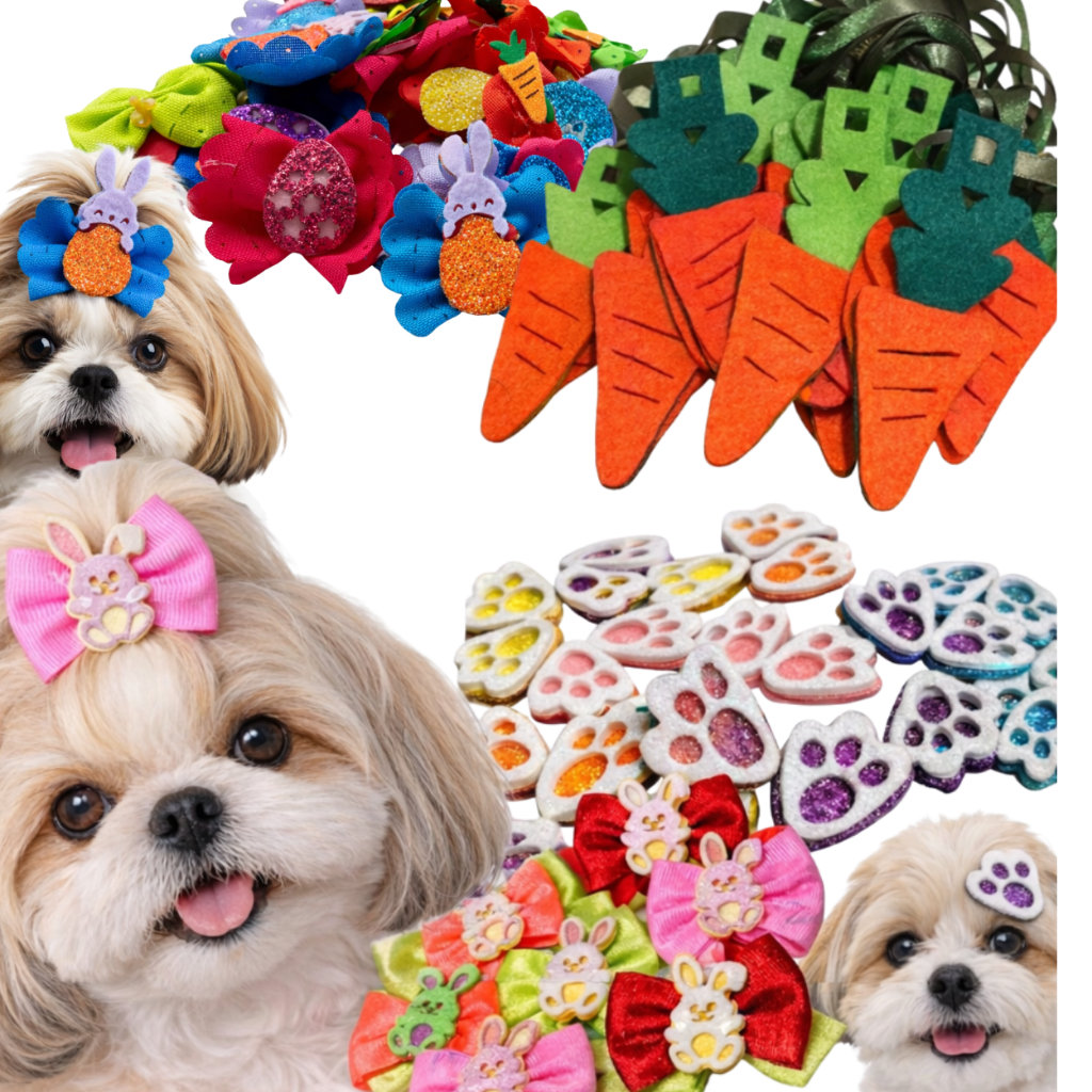 Acessórios Pet Laços Páscoa Pet, Gravatas Pet, Laço Pescoço Pet e Adesivos Lacinhos Pet Páscoa