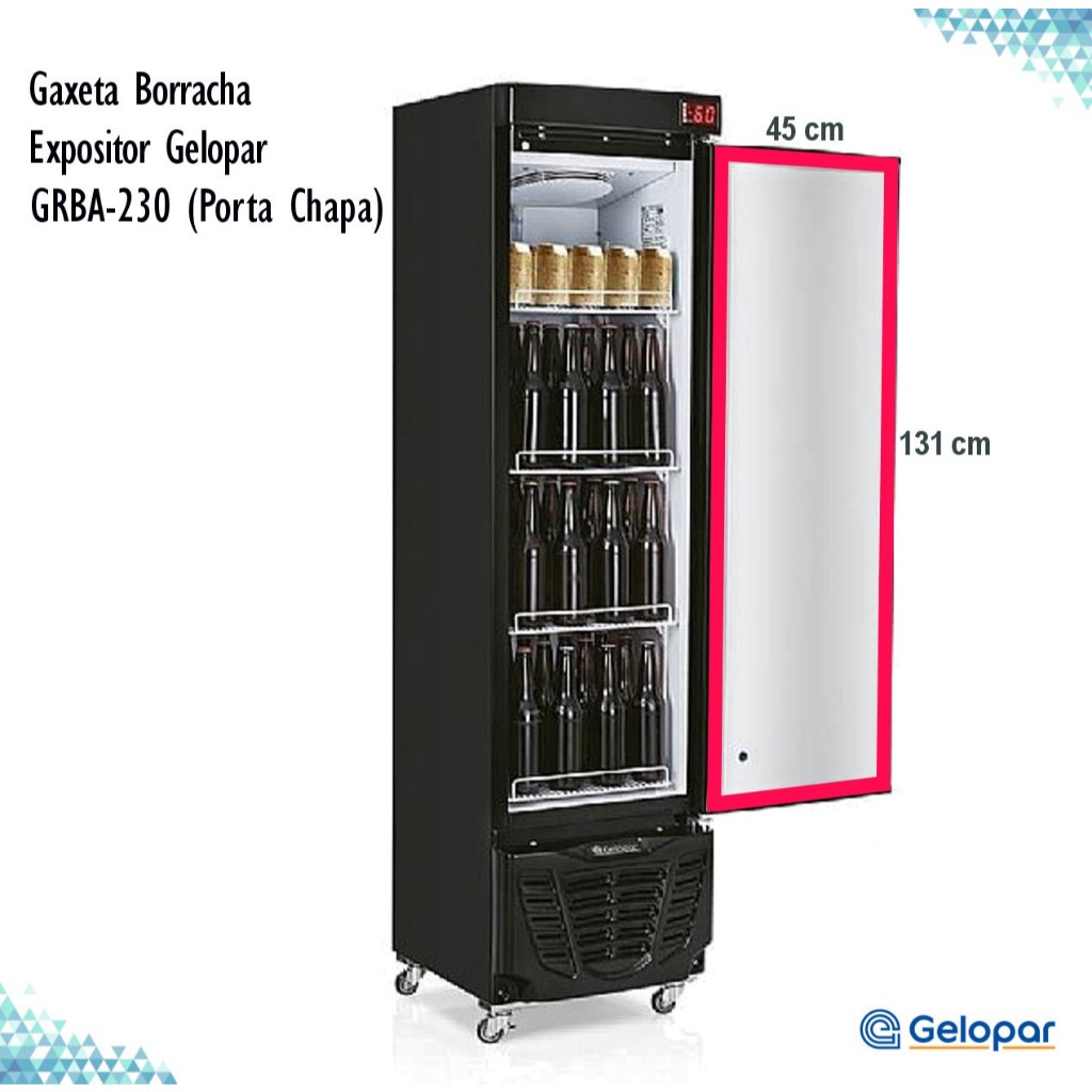 Gaxeta Borracha Expositor Gelopar GRBA-230 Porta Cega 131x45cm