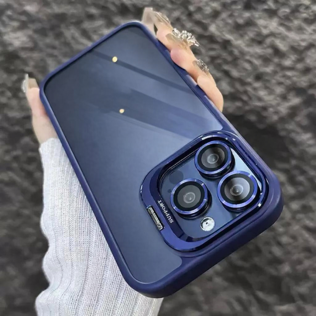 Capa Capinha Celular Premium Suporte Lente Proteção Câmera Compartível Para iPhone 13 14 15 16 17 Air Pro Max S09