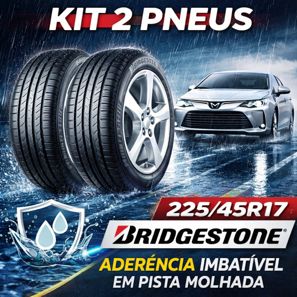 Kit 2 Pneus 225/45R17 Bridgestone T005 91Y Corolla Aro 17