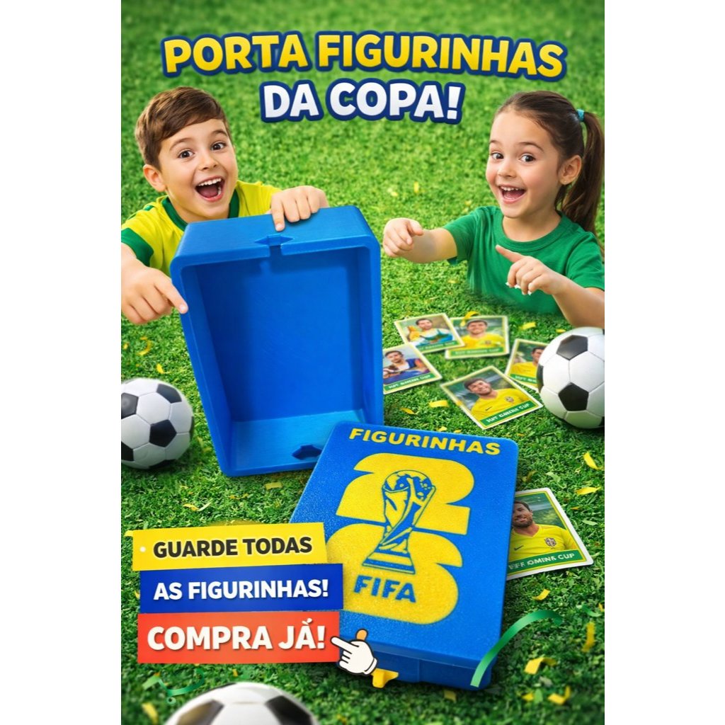 Porta Figurinha Copa do Mundo 2026 | Organizador Cards Futebol | Caixa Figurinhas FIFA