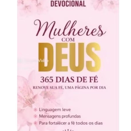 Livro Devocional Mulheres com Deus - 365 Dias de Fé - Capa Dura/Luxo - Presente Cristão Feminino