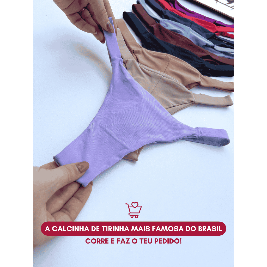 kit 10 calcinha Fio Bikini sem costura confortável e que não marca idela para academia e dia a dia em Oferta na Shopee