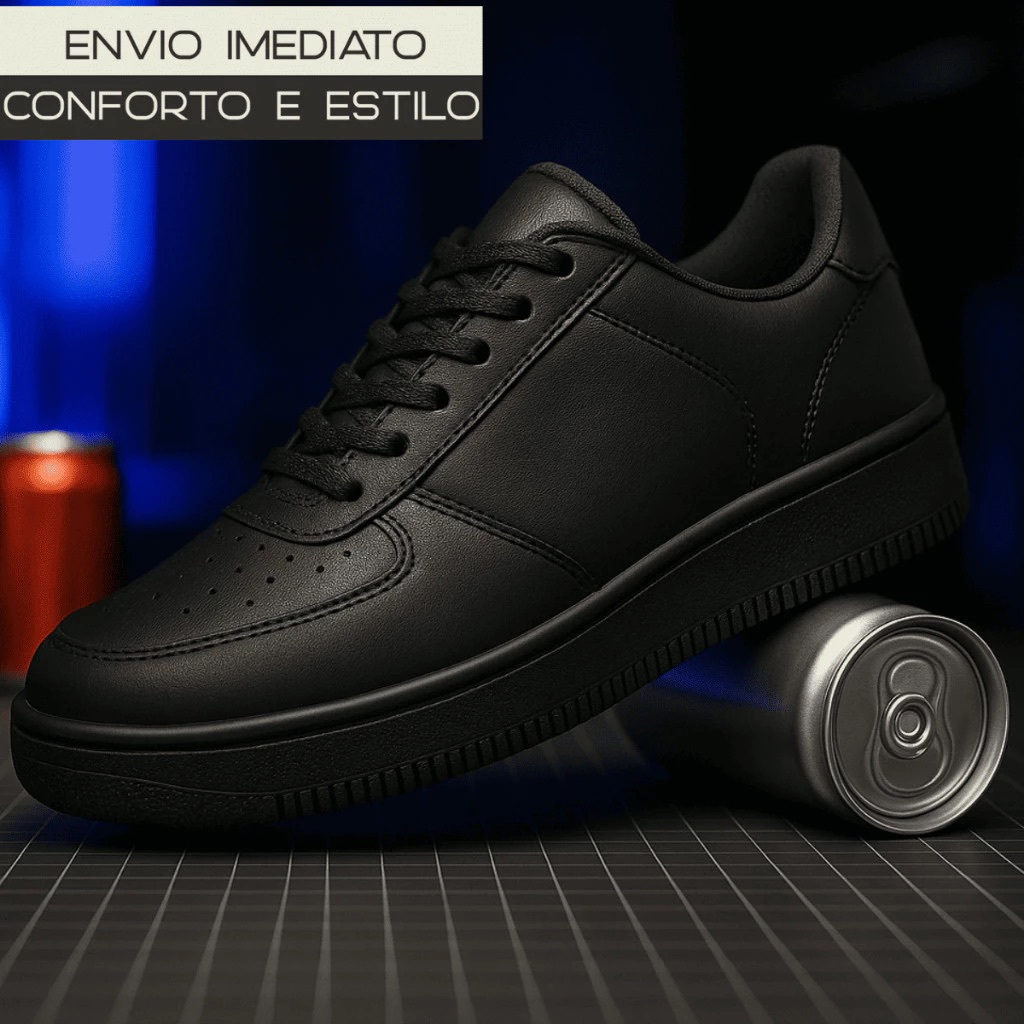 Tenis Preto Masculino e Feminino Unissex Confortavel Dia a Dia