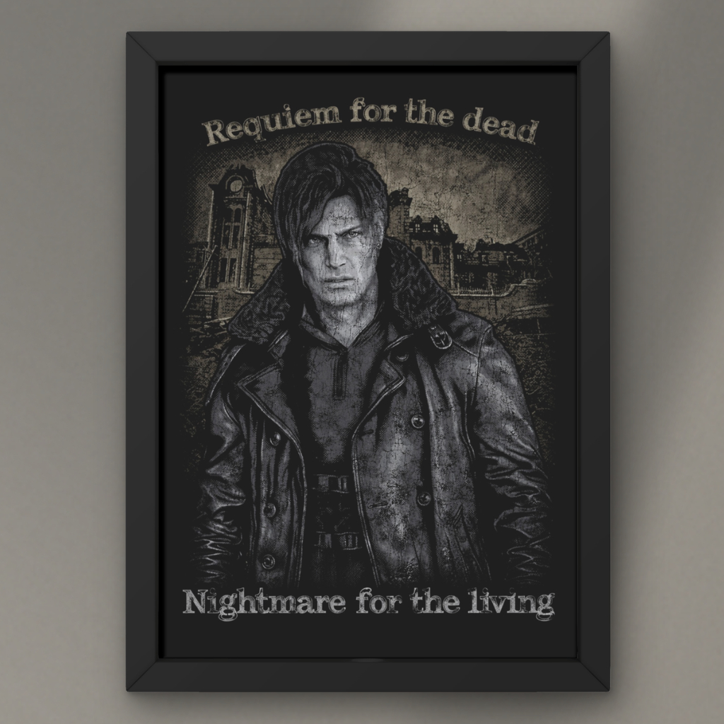 Quadro Placa Decorativo Personalizado Arte Resident Evil Réquiem Leon Kennedy Game Jogo Nerd Style