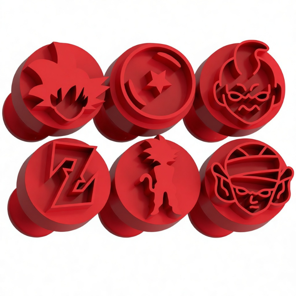 Kit Carimbo Marcador Brigadeiro DRAGON BALL Molde Festa Confeitaria Aniversário Doces