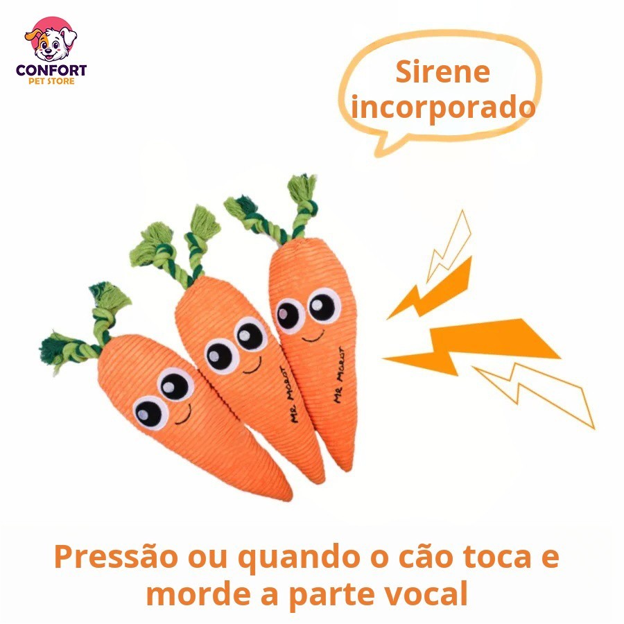 Brinquedos de cenoura para animais de estimação, brinquedos sonoros