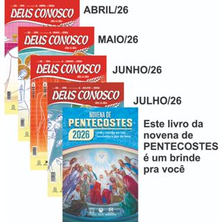 DEUS CONOSCO NORMAL DIA A DIA,   ABRIL MAIO,  JUNHO E JULHO /2026 E DE BRINDE A NOVENA DE PENTECOSTES 2026 em Oferta na Shopee