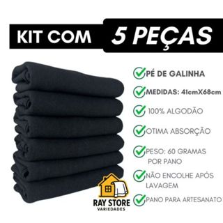 Kit 5 Pano De Prato PRETO ou VERMELHO Pé De Galinha Paty - 100% Algodão em Oferta na Shopee
