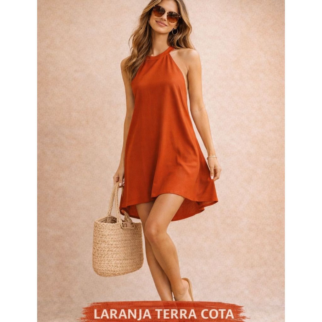 Saída de Praia Feminina Frente Única Costas Nuas Veste até GG  Vestido Praia Soltinho Elegante em Oferta na Shopee