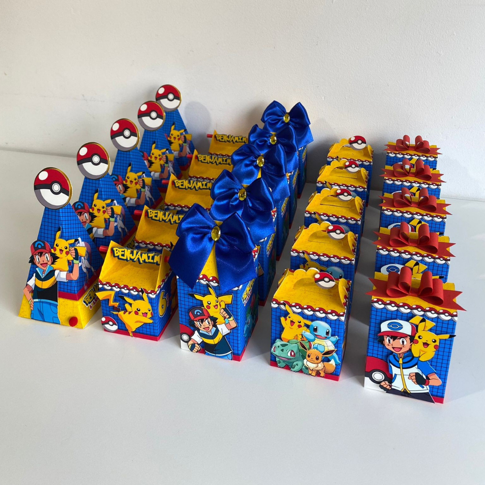KIT PEGUE E MONTE- POKEMON,CAIXINHAS PERSONALIZADAS,LEMBRANCINHAS para festa
