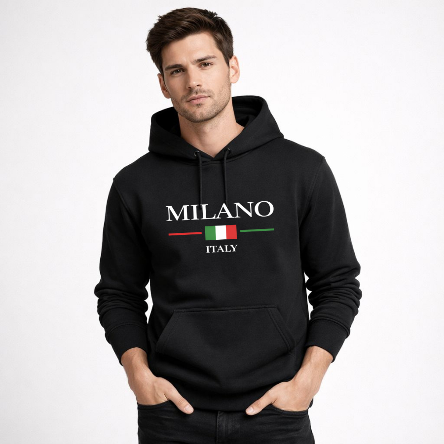 Blusa De Frio Milano Italy Abrigo Estiloso Casaco Flanelado Capote Masculino Feminino Moda Casual