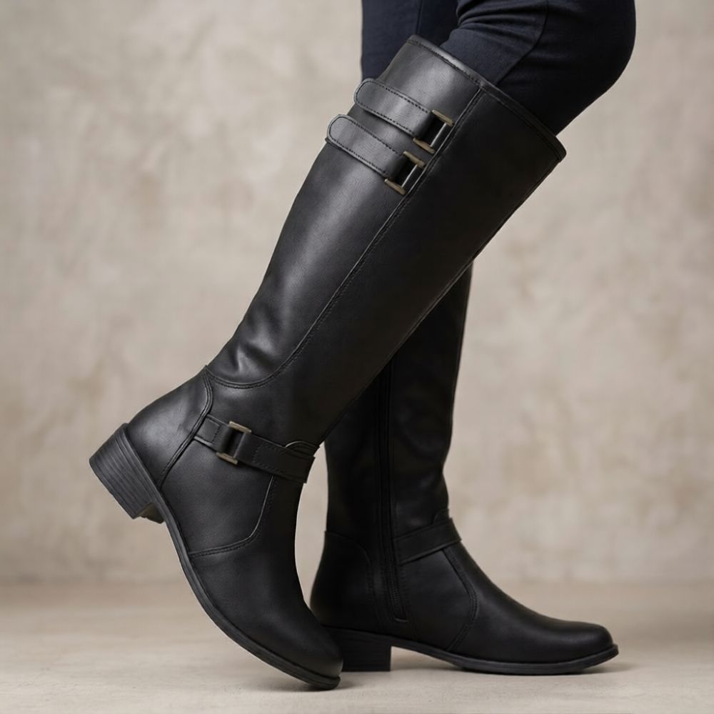 Bota Montaria Feminina Salto Baixo Bloco Cano Longo Alto Conforto Estilo Envio Imediato Oferta