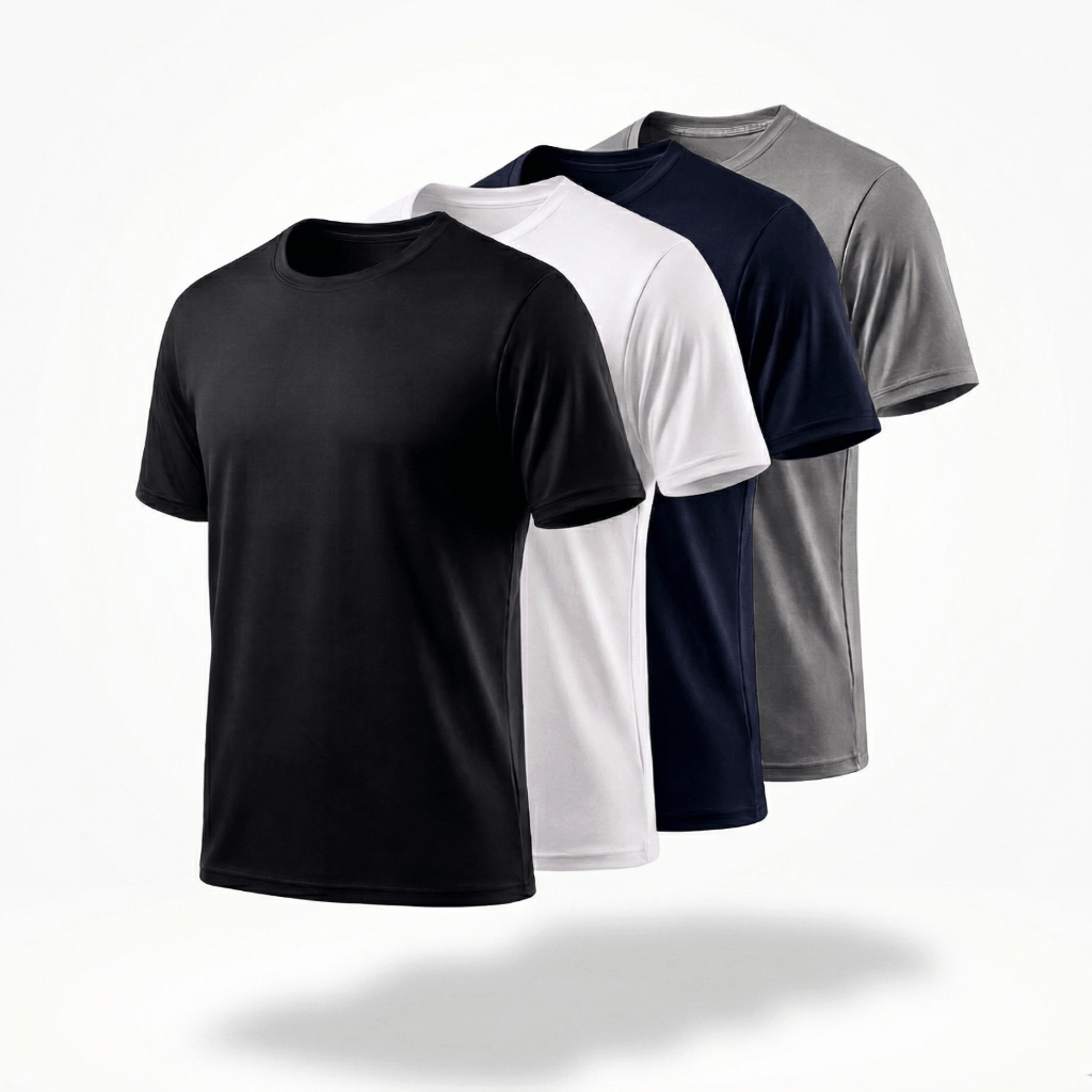Kit 4 Camisetas Masculina Dry Fit Academia Leve Confortável Dia a Dia Básica