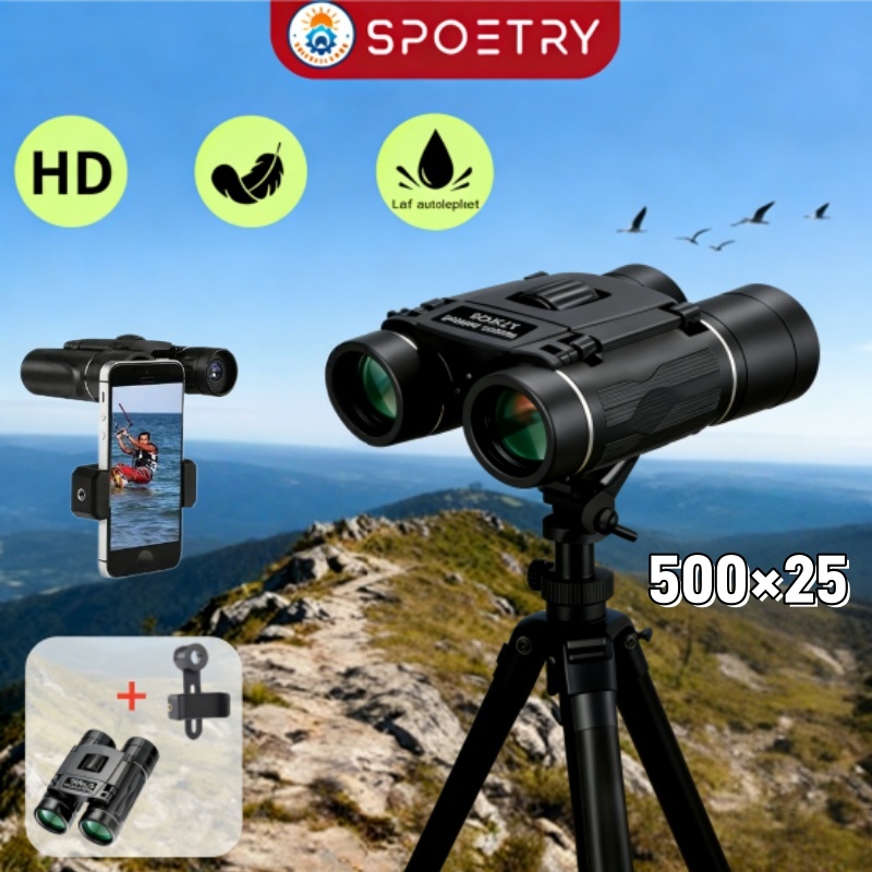 Imagem Binóculos HD Portáteis com Zoom de 5000M/10000M Dobráveis e Impermeáveis para Trilhas, Caça e Eventos Esportivos