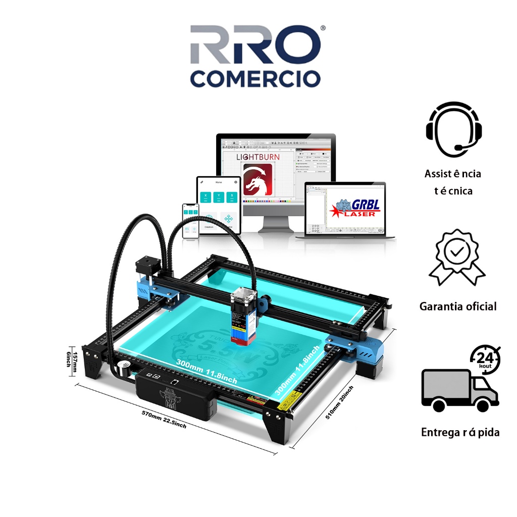 Máquina de gravação a laser 5W Criação de Casa para Iniciados 127-220V Twotrees