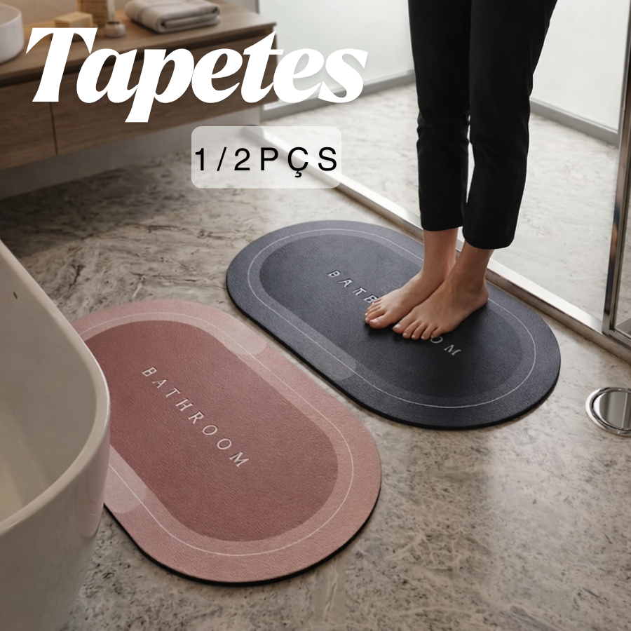 Tapete de Banheiro Absorvente Antiderrapante Secagem Rápida