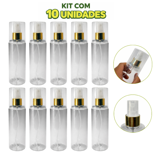 Kit 10 Frascos 200ml Completo válvula, tampa e sobretampa body splash perfumaria