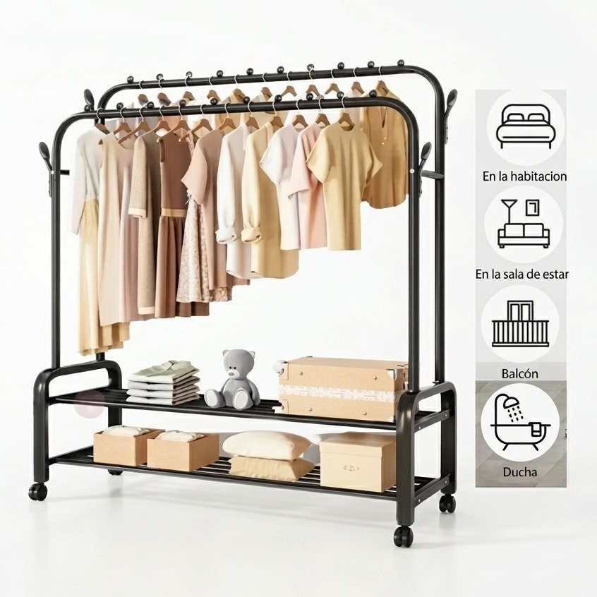 Arara Armário Dupla de Roupas e Sapatos Estante Cabideiro Reforçado Premium em Oferta na Shopee