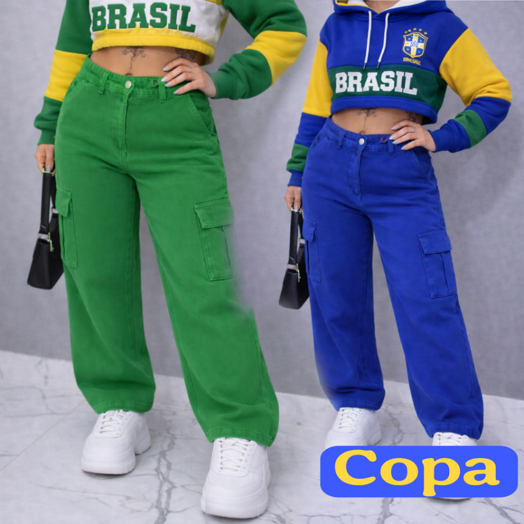Calça CARGO Jeans Feminina EXTREMA QUALIDADE Não é Tingida