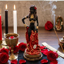 Imagem Pomba Gira em Resina 14 cm Estátua Orixá Umbanda Espiritualidade Feminina