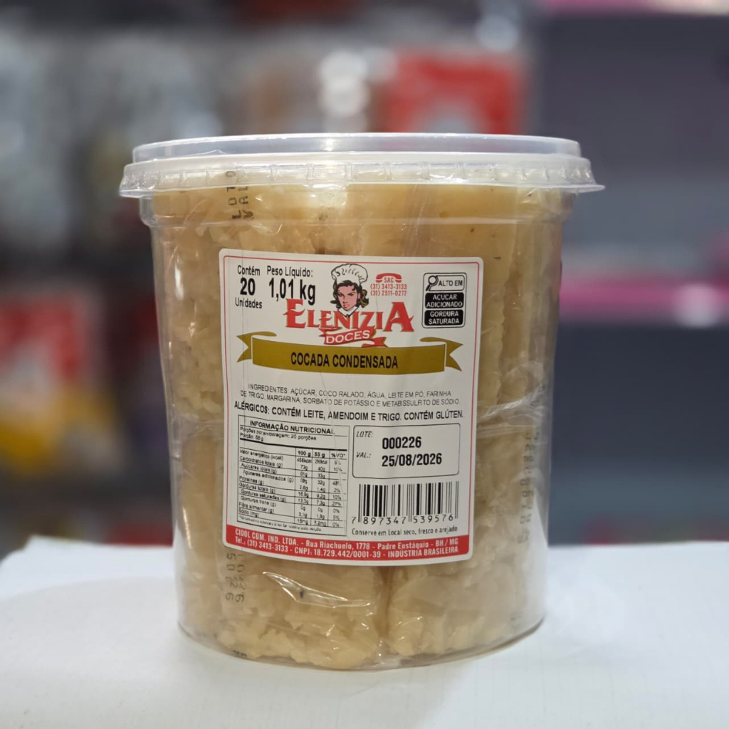 Cocada De Leite Condensado Elenizia Pote Com 20 Unidades Cremosa Ideal para Festa Junina Revenda