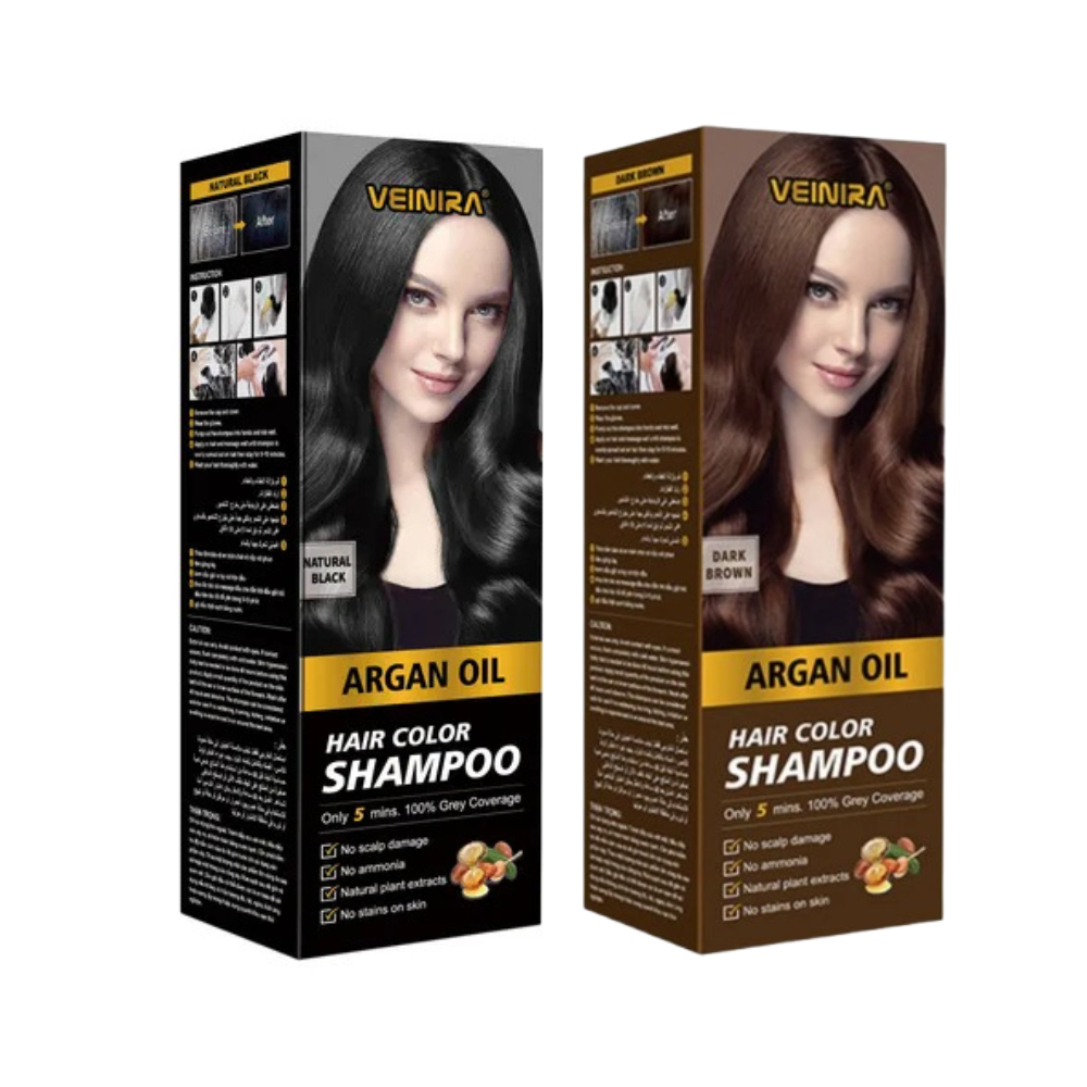 Shampoo Tonalizante Veinira Sem Amônia Escurecedor de Cabelo 200/400ml - Escolha A Cor - Cobertura dos cabelos brancos