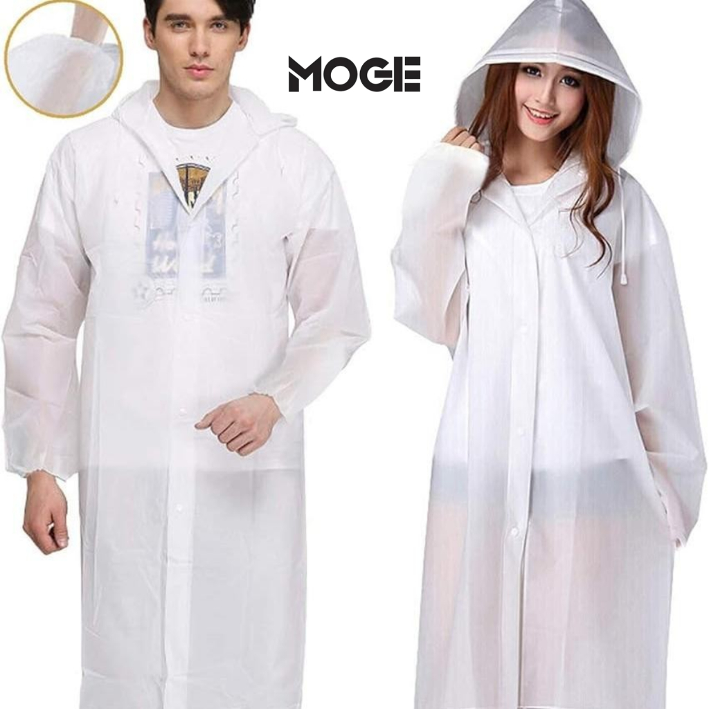 Kit 2 Capa de Chuva Transparente Reutilizável | EVA | Tamanho GG | Reforçada