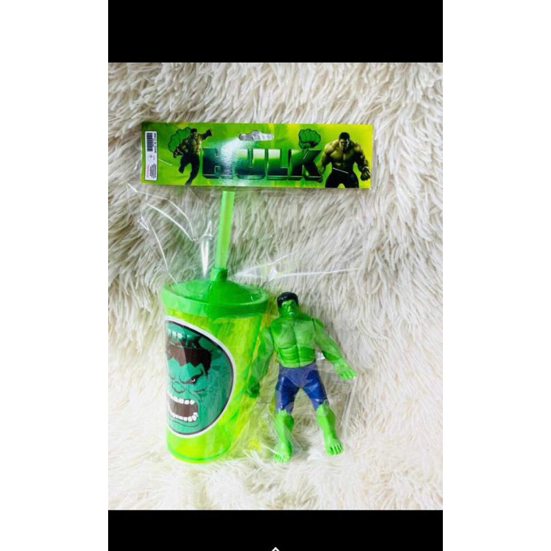 KIT COPO E BONECO HULK. Boneco de 14cm copo com canudo acrílico 300ml IDEAL pra festa aniversário 🎁 lembrancinhas Brinde