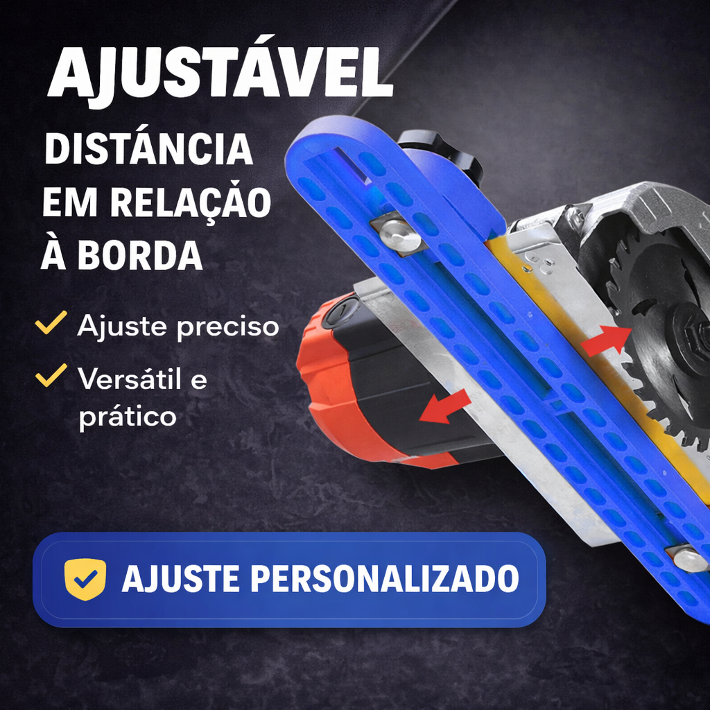 Guia Ajustável com Trilho e Braçadeira para Base de Serra Circular e Máquina de Corte em Oferta na Shopee