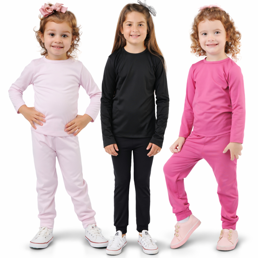 Kit 3 Conjuntos Térmico Flanelado Blusa Calça Infantil 1 ao 14 Anos Unissex
