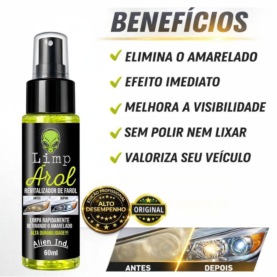 LimpÁrol Alien Revitalizador de Farol 80ml | Remove Amarelado, Fosco e Queimado Sem Lixar Nem Polir em Oferta na Shopee