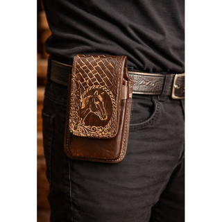 Porta Celular de Couro para Cinto Masculino Compacto Resistente Dia a Dia