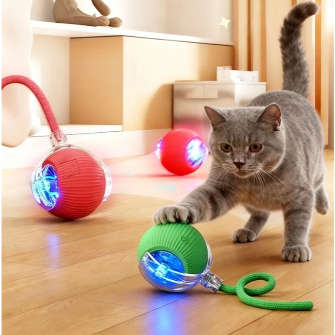 Bola Interativa Automática Rolante para Pet Cães Gatos Brinquedo Inteligente