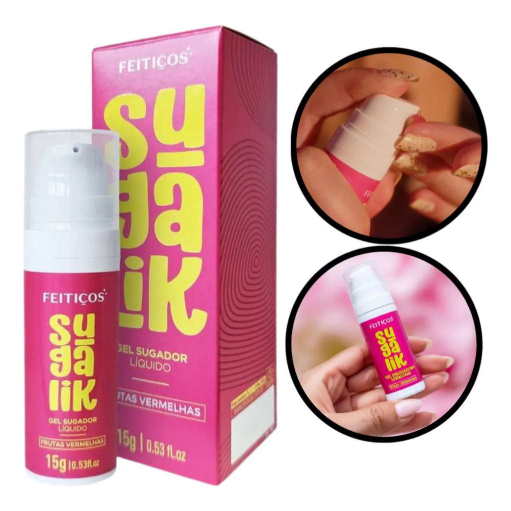 Sugalik Gel Lubrificante Sugador Líquido Vibra Beija Frutas Vermelhas