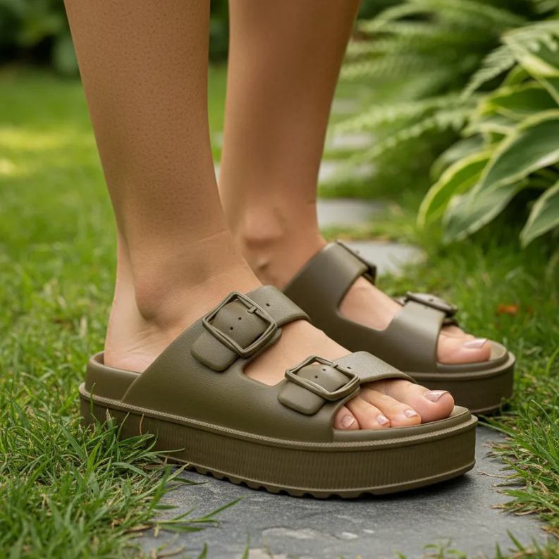 Birken Moleca Papete em EVA Feminino Sandália Fivela Ajustável Nuvem Slide EVA 5577.100