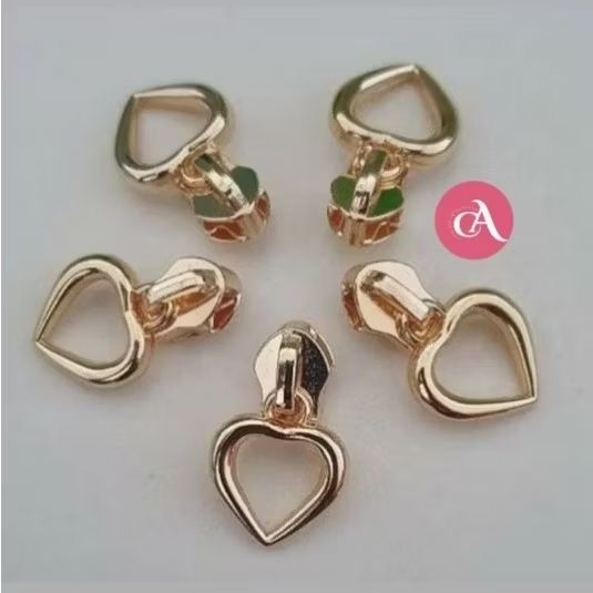 Cursor coração número 5 no dourado cataforetico e níquel, com 10 unidades.