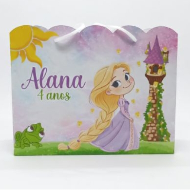 Sacolinha Rapunzel Personalizada | Lembrancinha | Pegue e Monte | Aniversário Enrolados Rapunzel
