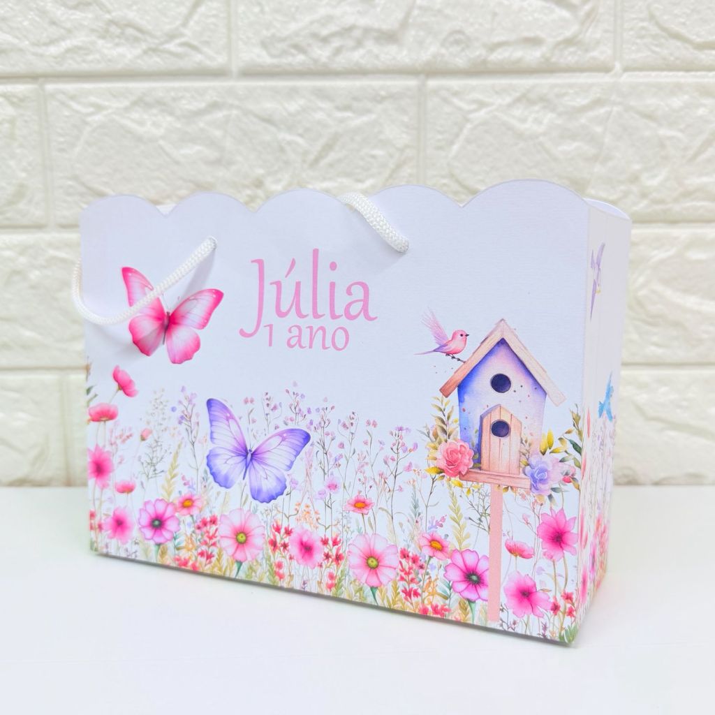 Sacolinhas Personalizadas Festa Jardim das Borboletas (20x15x7cm)