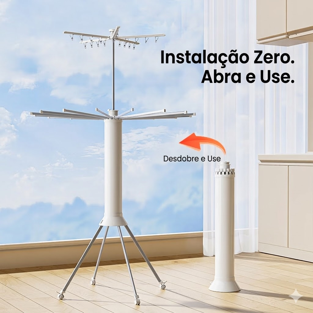 Varal Dobrável Portátil Giratório de Chão 16 Hastes em Aço Inoxidável Fácil Yesop em Oferta na Shopee