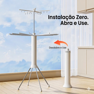 Varal Dobrável Portátil Giratório de Chão 16 Hastes em Aço Inoxidável Fácil Yesop em Oferta na Shopee