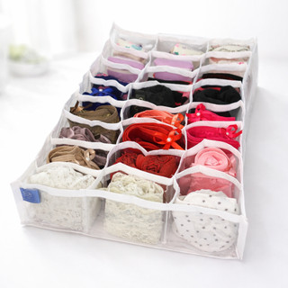 Kit 5 Colmeias Organizadoras de Gaveta Branca com Visor Cristal - 24 Divisórias para Calcinha, Meias e Acessórios (Produ