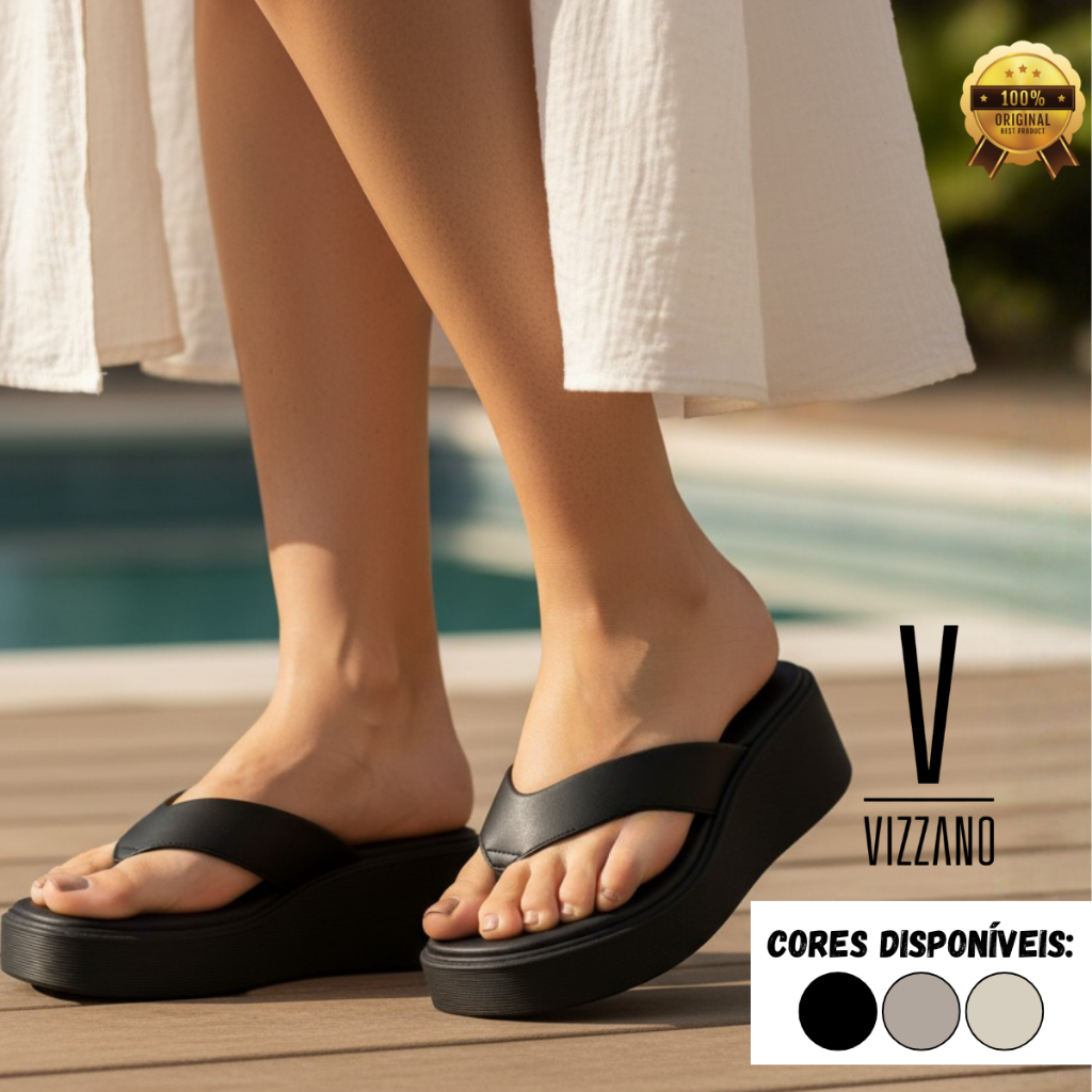 Tamanco Vizzano Feminino Confortável Plataforma Flatform Anabela Casual Moderno Original