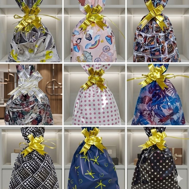 10 Sacos 20x29cm Embalagem Presente Soft Touch Texturizados e Metalizados COM / SEM Laços