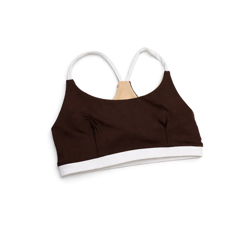 Top Academia Nadador Fitness Sustentação Nadador Bicolor Adulto Feminino Roupas — imagem 1