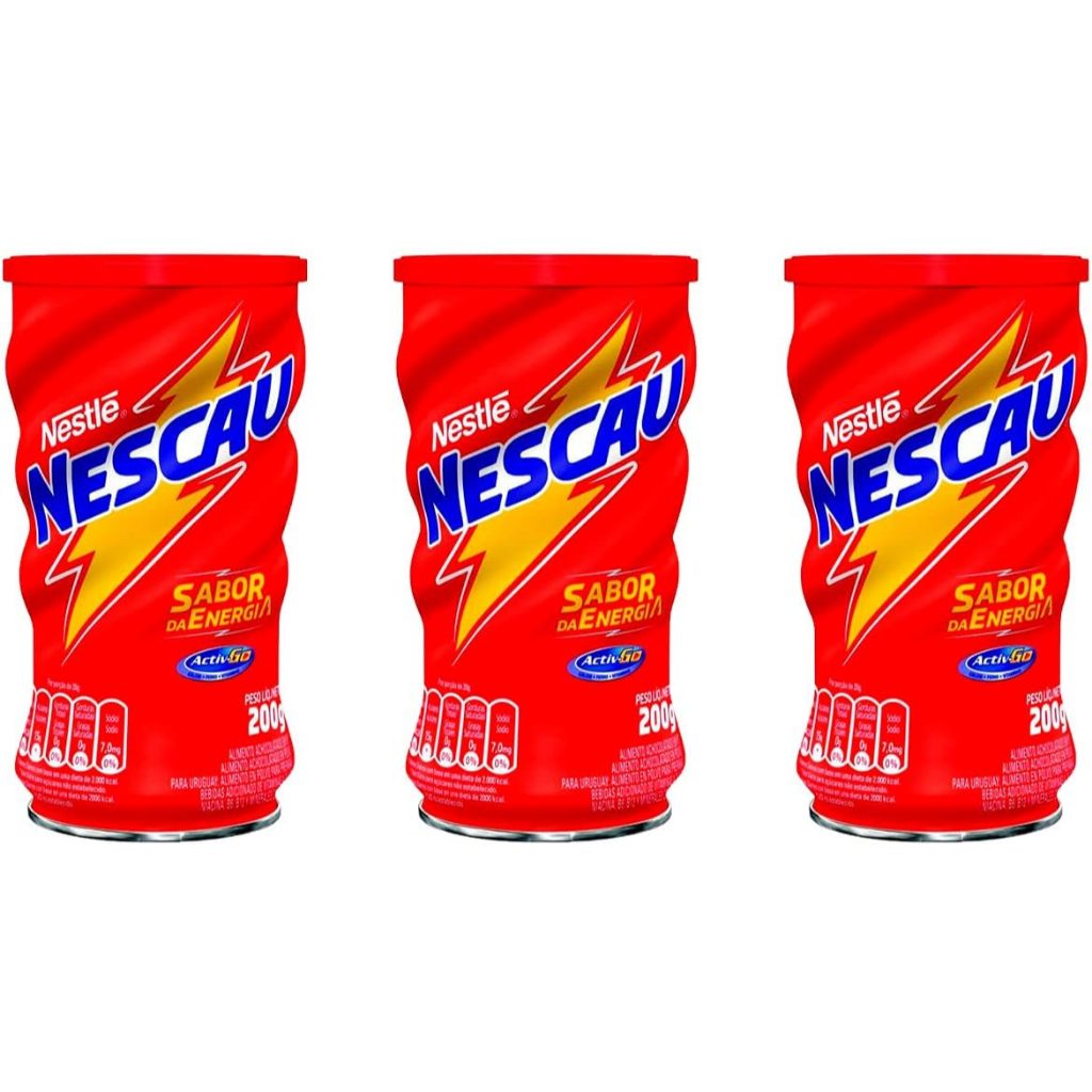 Kit 3 Achocolatado Em Pó Nescau Nestle Lata 200g