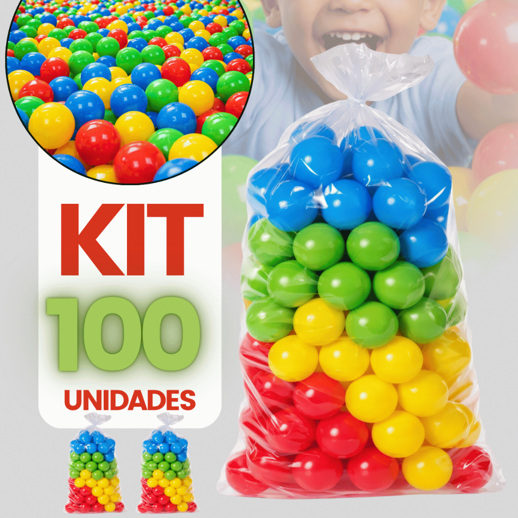 Kit Bolinhas De Plástico Para Piscina Infantil Sortida Bolas Colorida 50/100/200