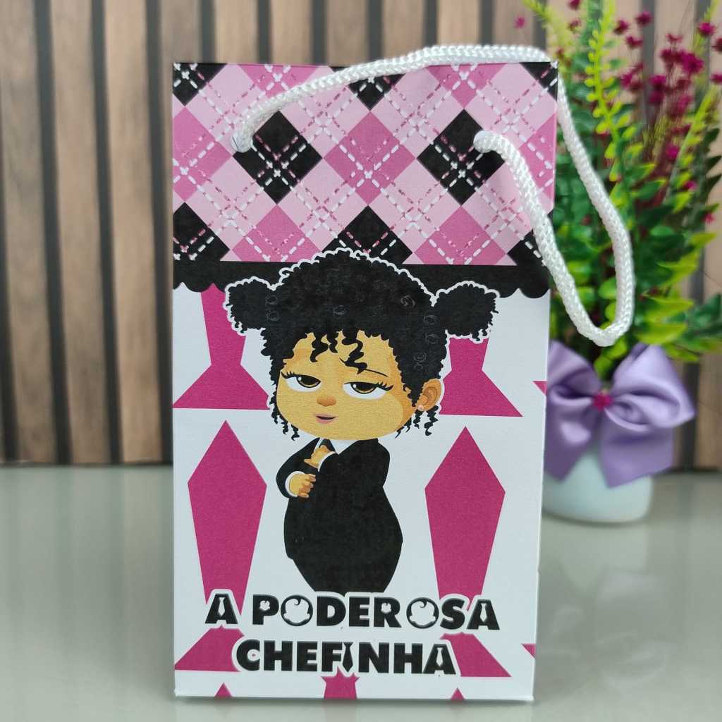 Sacolinha Surpresa Poderosa Chefinha Cachos Lembrancinha Tamanho P 16x9,5cm  |