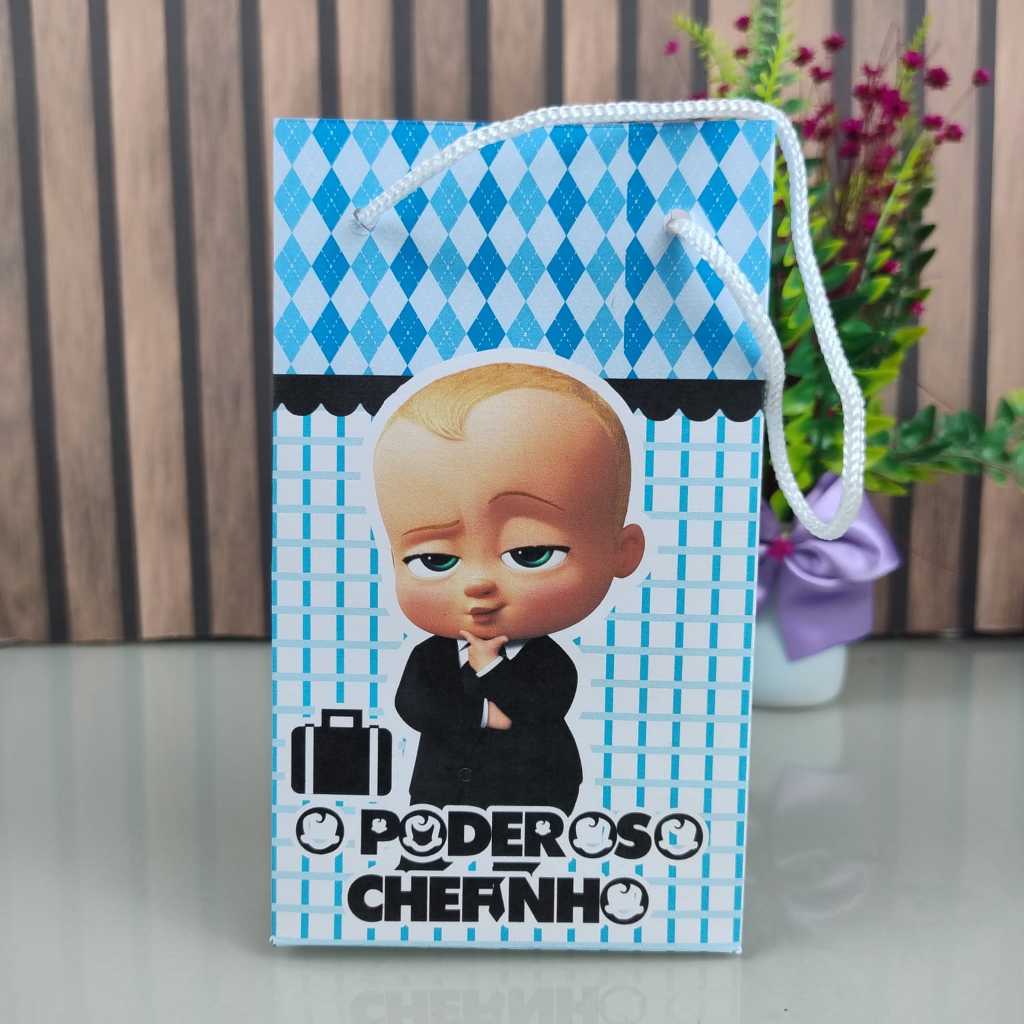 Sacolinha Surpresa Poderoso Chefinho Lembrancinha de Aniversário Tamanho P 16x9,5cm  |